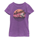Girl's Jurassic Park Retro Postcard T-Shirt