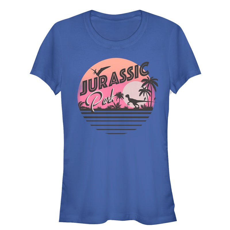 Junior's Jurassic Park Retro Postcard T-Shirt