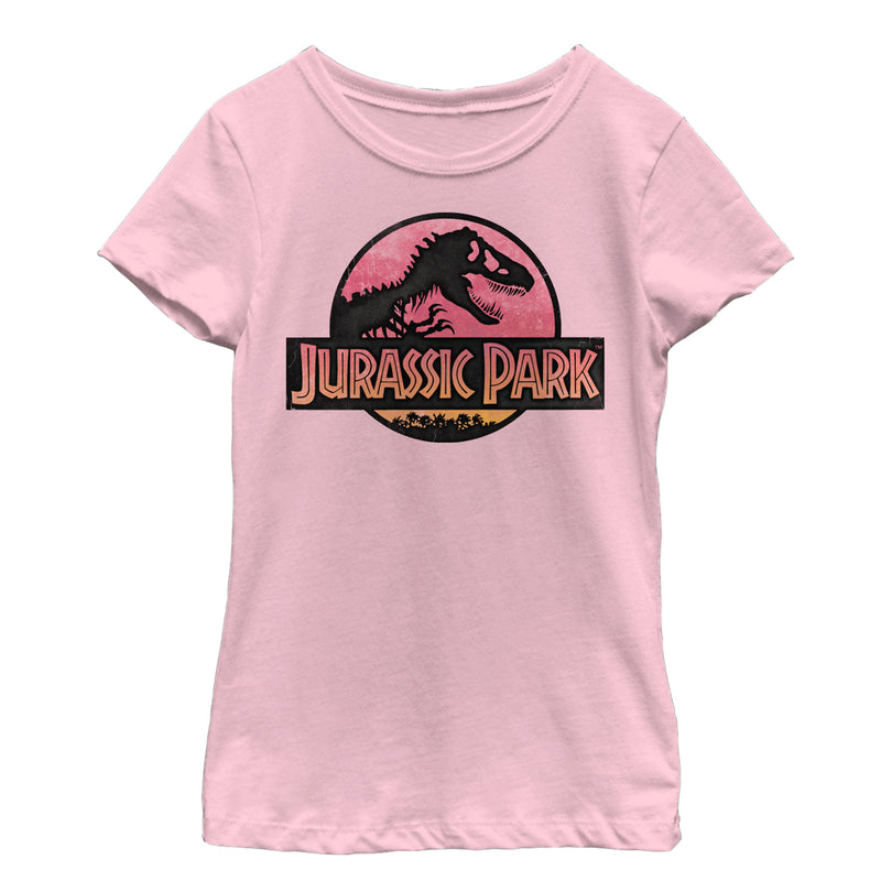 Girl's Jurassic Park Logo Sunset T-Shirt