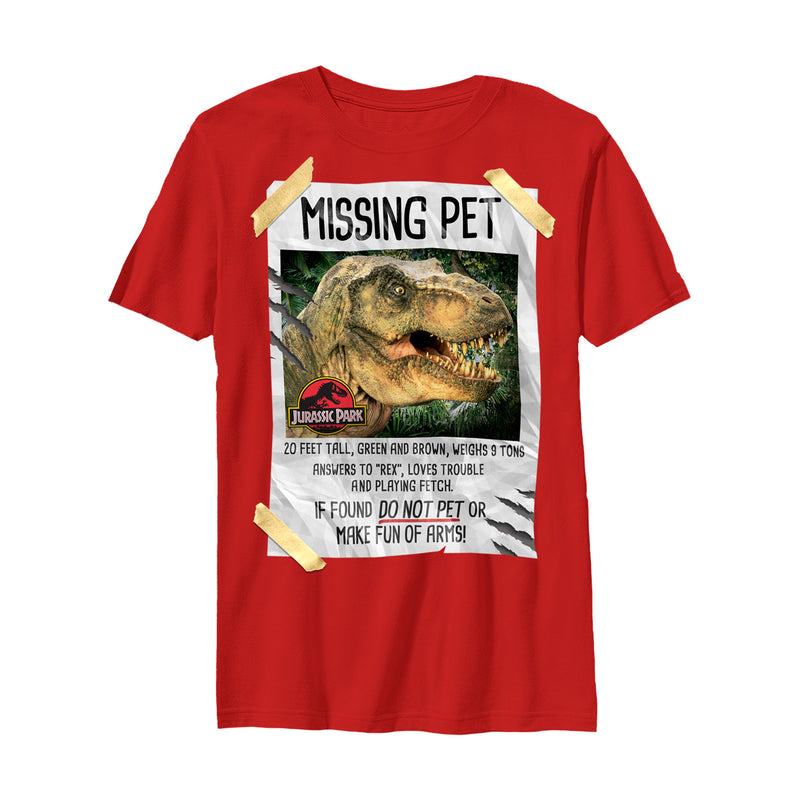 Boy's Jurassic Park T. Rex Missing Pet T-Shirt