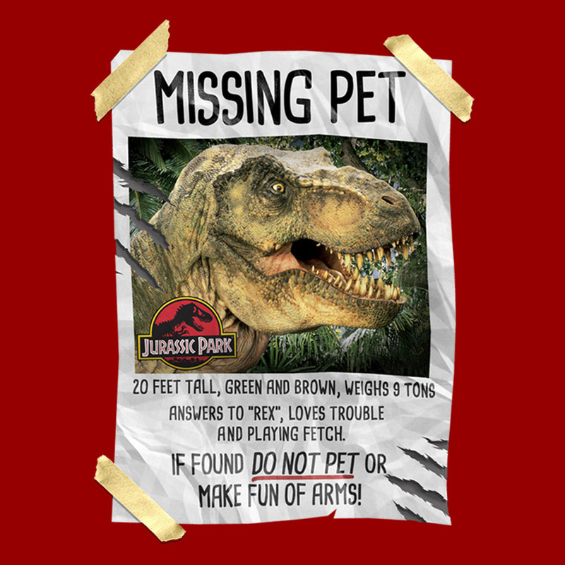 Men's Jurassic Park T. Rex Missing Pet T-Shirt