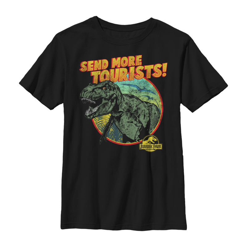Boy's Jurassic Park Vintage Send More Tourists T-Shirt