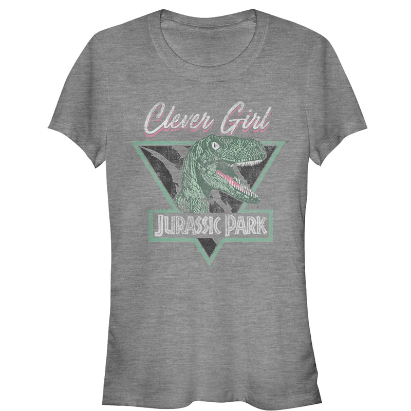 Junior's Jurassic Park Retro Clever Girl Triangle T-Shirt