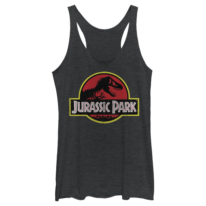 Women's Jurassic Park T Rex Logo Racerback Tank Top