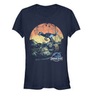 Junior's Jurassic World Retro Raptor Sunset T-Shirt