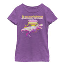 Girl's Jurassic World Retro T. Rex Sunset T-Shirt