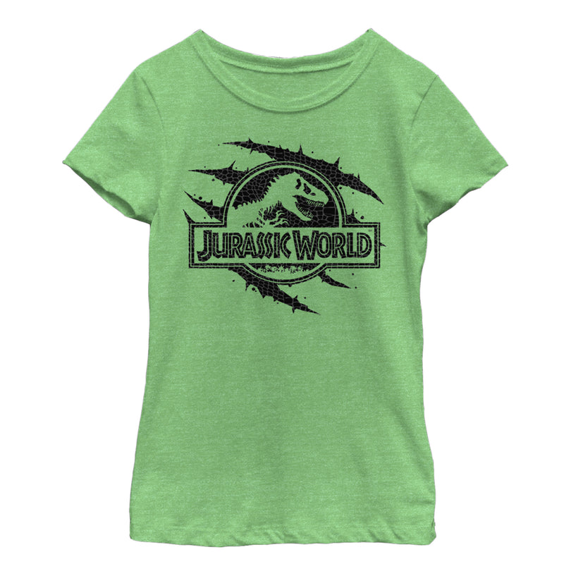 Girl's Jurassic World Scale Logo Claw Marks T-Shirt