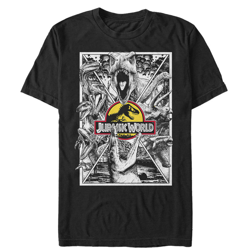 Men's Jurassic World Jurassic Worldscale Comic Print T-Shirt