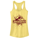 Junior's Jurassic World Logo Glitch Code Racerback Tank Top