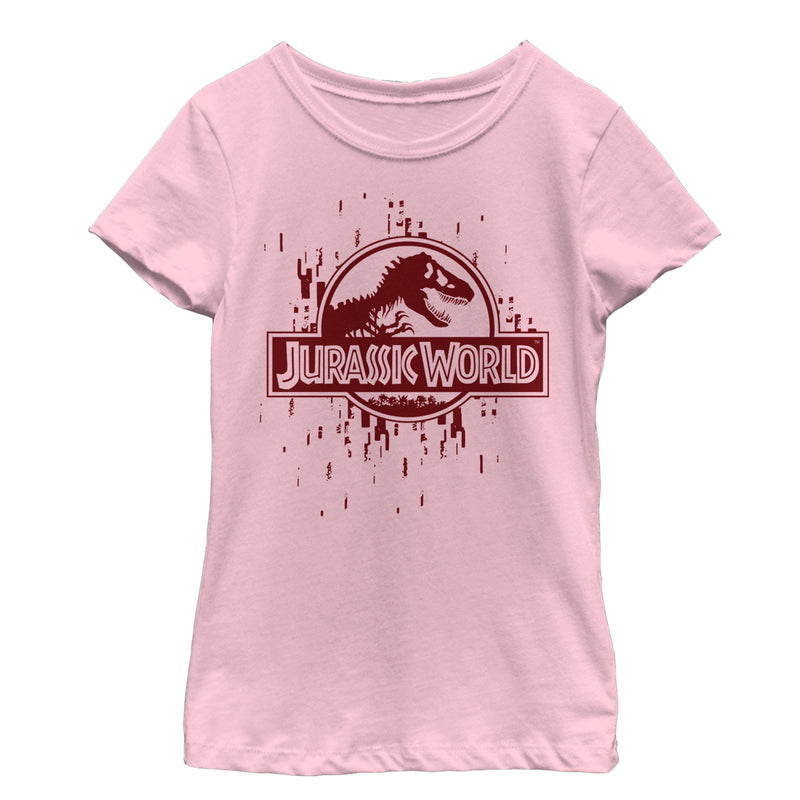 Girl's Jurassic World Logo Glitch Code T-Shirt