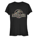 Junior's Jurassic World Tropical Flower Logo T-Shirt