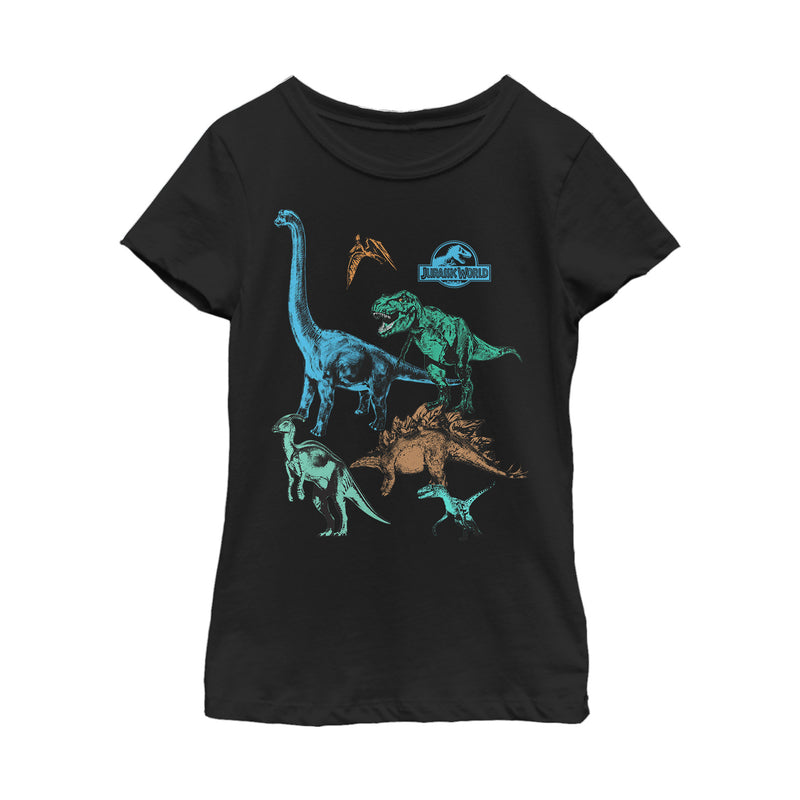 Girl's Jurassic World Dinosaur Party Time T-Shirt