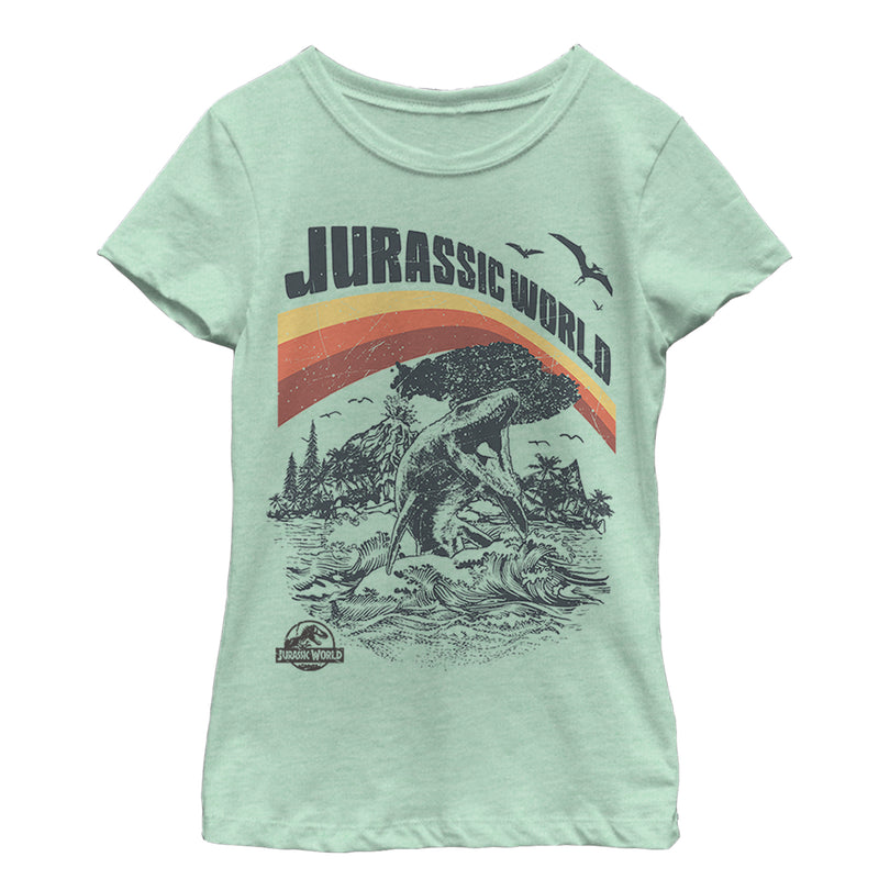 Girl's Jurassic World: Fallen Kingdom Retro Sea Dino T-Shirt