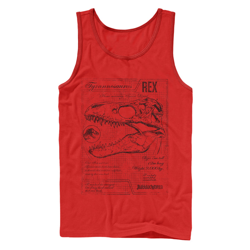 Men's Jurassic World: Fallen Kingdom T. Rex Schematics Tank Top