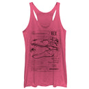 Women's Jurassic World: Fallen Kingdom T. Rex Schematics Racerback Tank Top