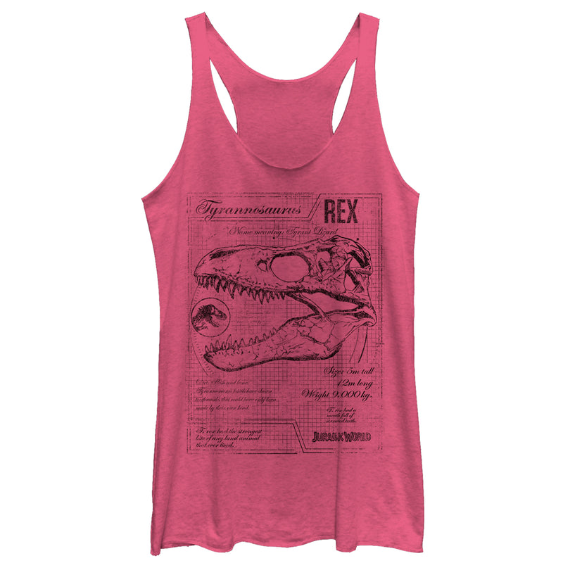 Women's Jurassic World: Fallen Kingdom T. Rex Schematics Racerback Tank Top