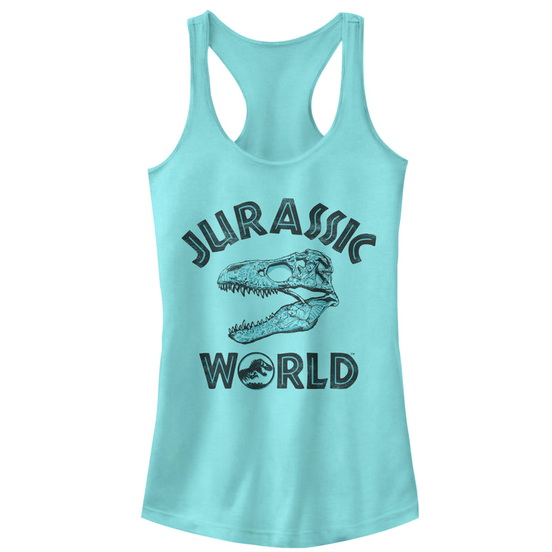 Junior's Jurassic World: Fallen Kingdom Skeleton Logo Racerback Tank Top