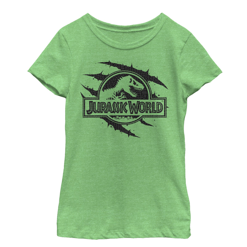 Girl's Jurassic World: Fallen Kingdom Logo Scales Slash T-Shirt