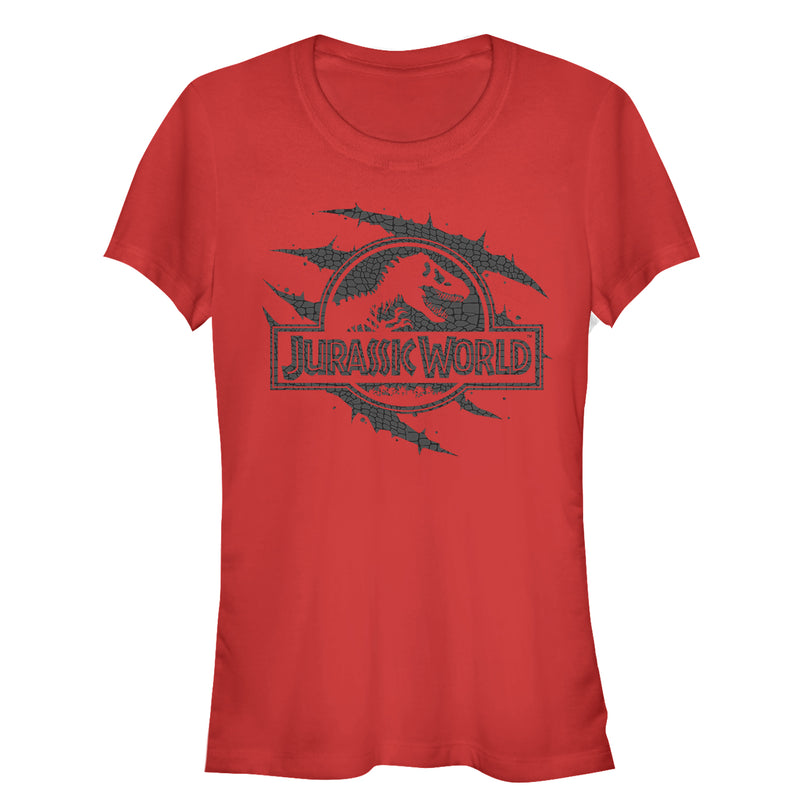 Junior's Jurassic World: Fallen Kingdom Logo Scales Slash T-Shirt