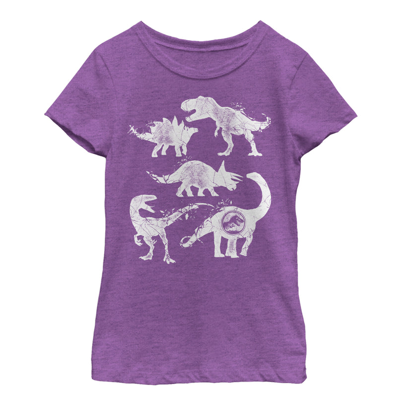 Girl's Jurassic World: Fallen Kingdom Cracked Dinosaurs T-Shirt