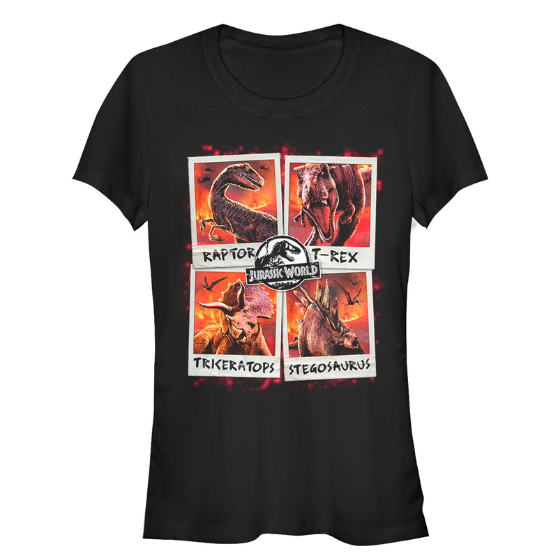 Junior's Jurassic World: Fallen Kingdom Fire Polaroid T-Shirt