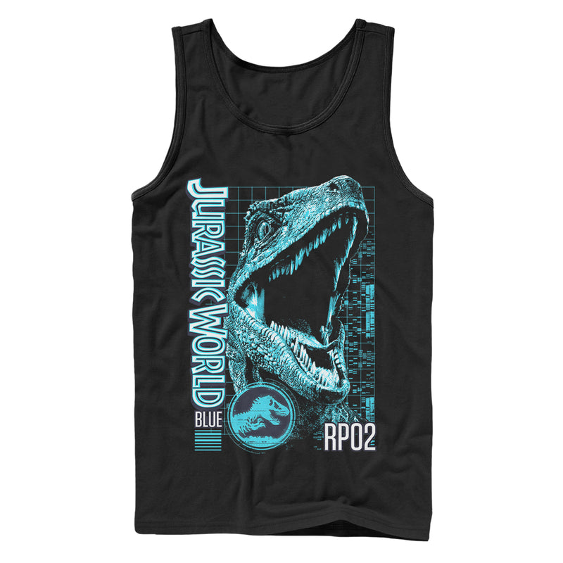 Men's Jurassic World: Fallen Kingdom Blue Portrait Tank Top