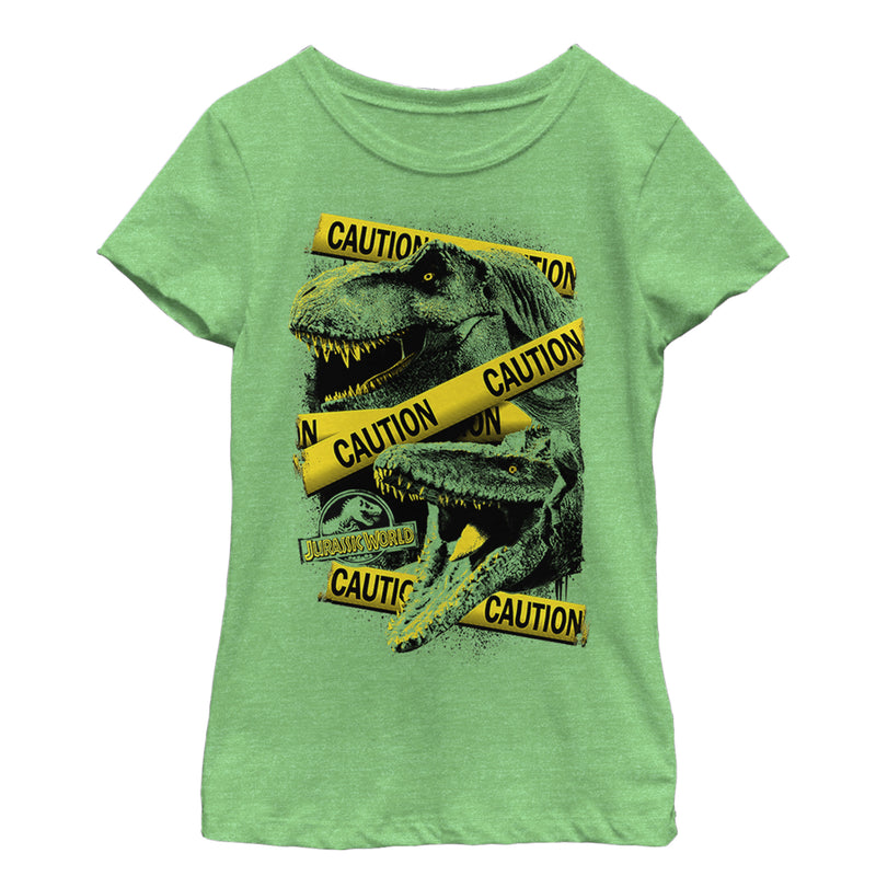 Girl's Jurassic World: Fallen Kingdom Caution Tape T-Shirt