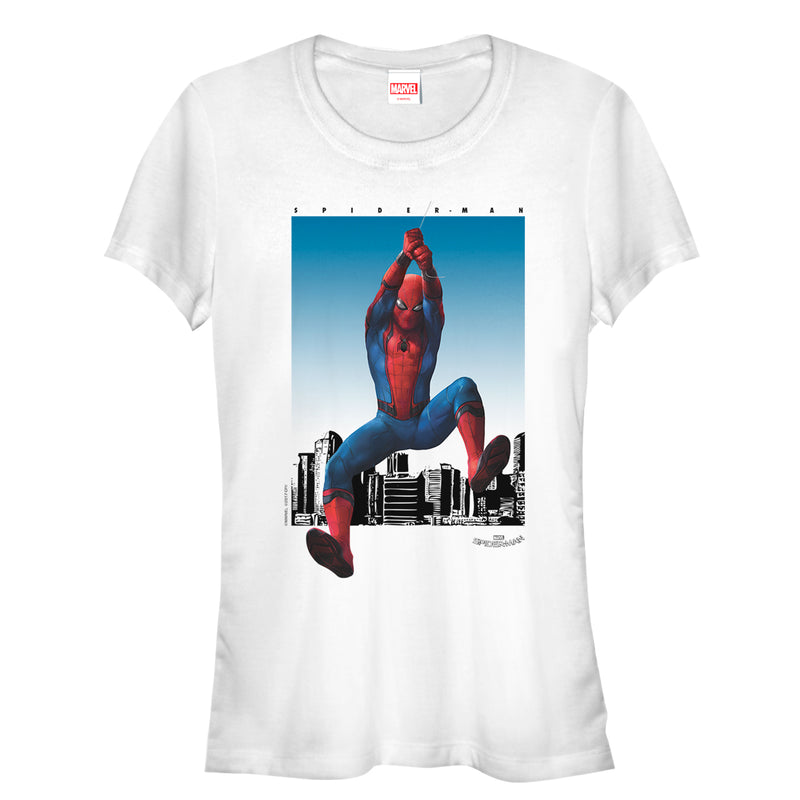 Junior's Marvel Spider-Man: Homecoming Cityscape T-Shirt