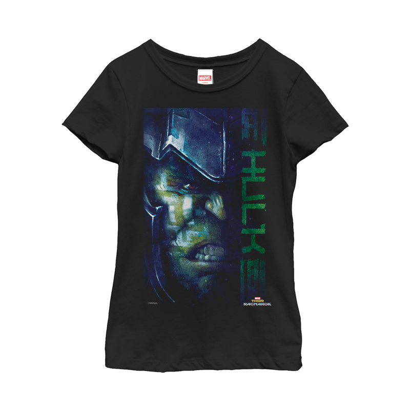 Girl's Marvel Thor: Ragnarok Hulk Face T-Shirt