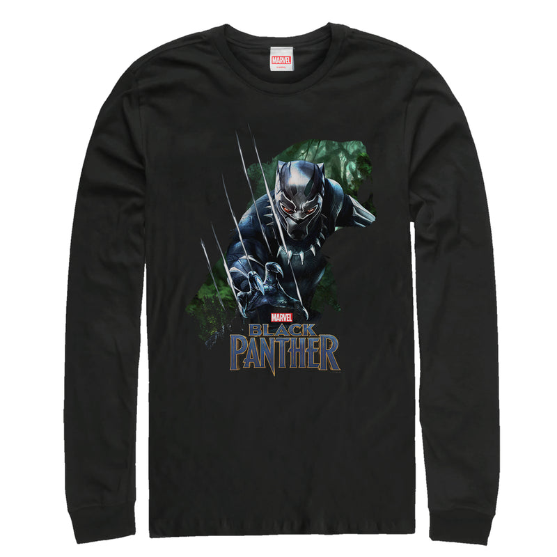 Men's Marvel Black Panther 2018 Jungle Silhouette Long Sleeve Shirt