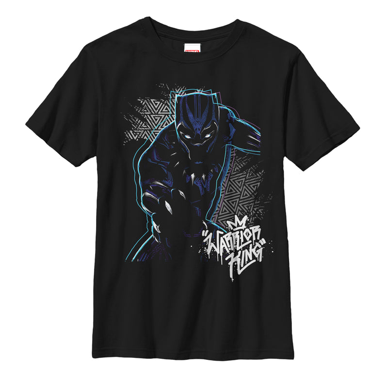 Boy's Marvel Black Panther 2018 Triangle Pattern T-Shirt