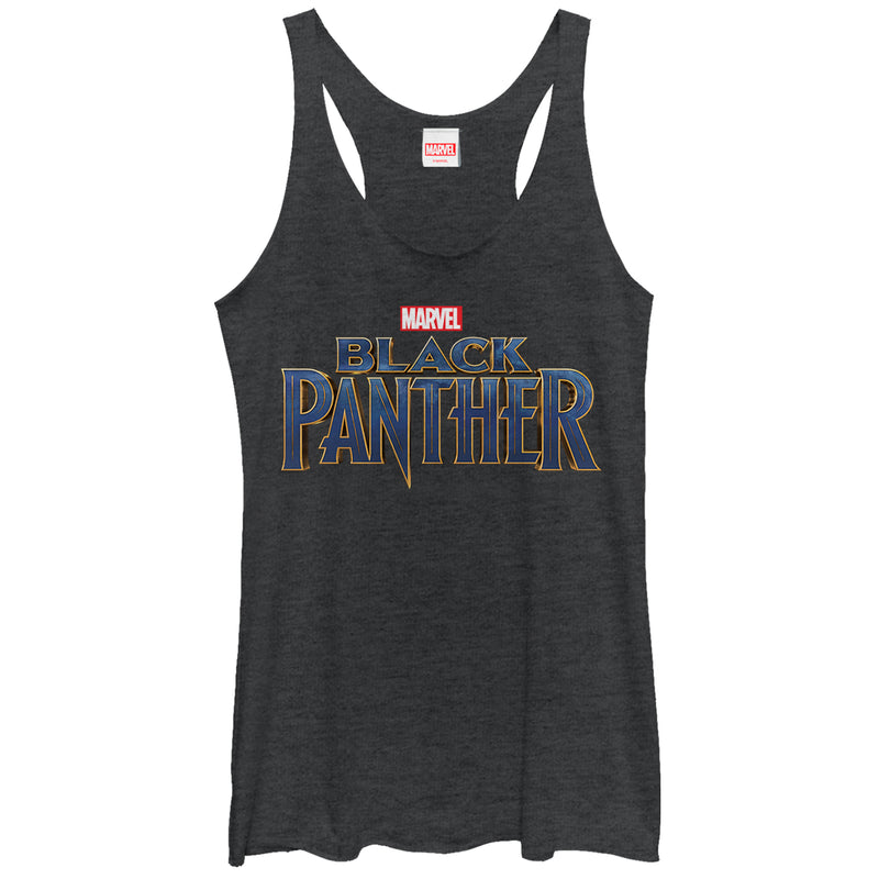 Women's Marvel Black Panther 2018 Text Logo Racerback Tank Top