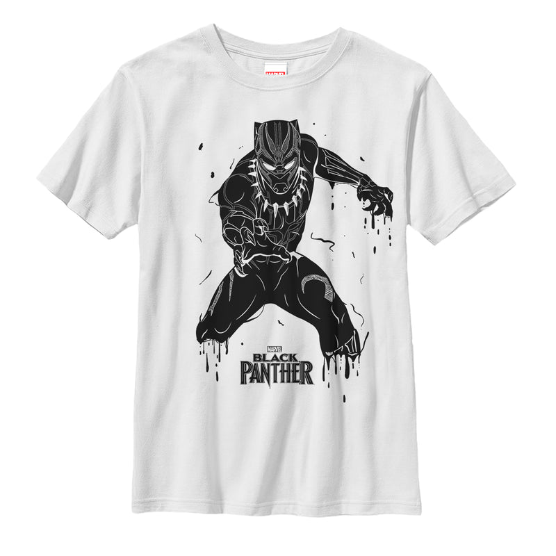 Boy's Marvel Black Panther 2018 Drip Pattern T-Shirt