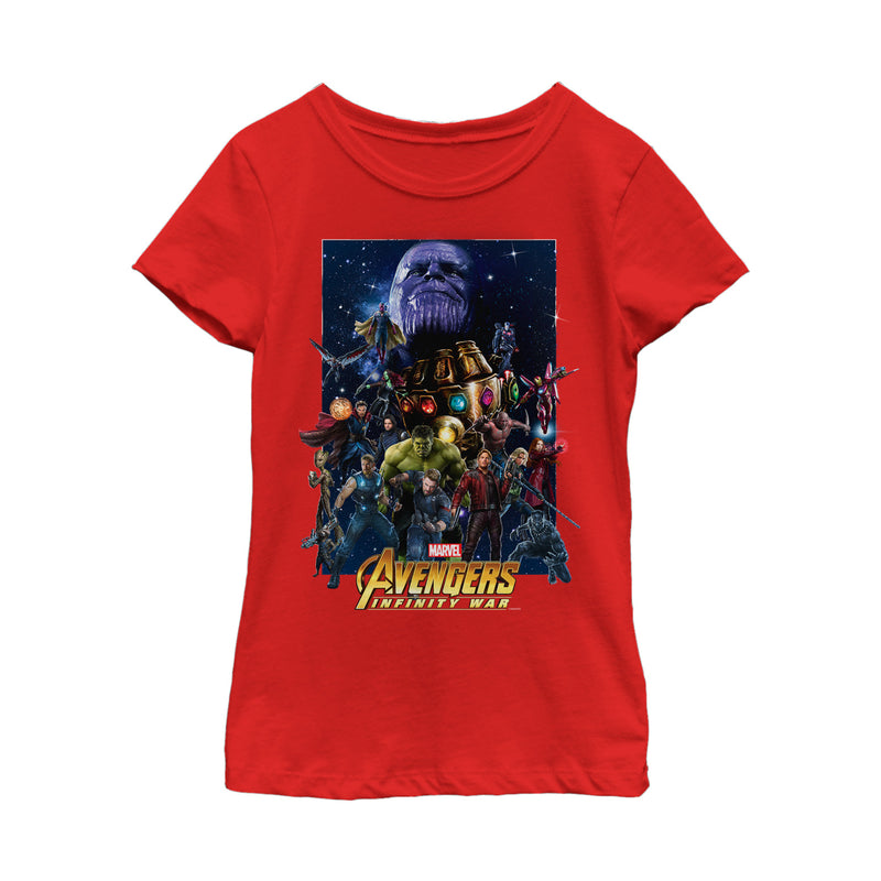 Girl's Marvel Avengers: Infinity War Character Collage T-Shirt