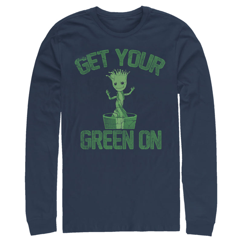 Men's Marvel St. Patrick's Day Get Your Groot On Long Sleeve Shirt