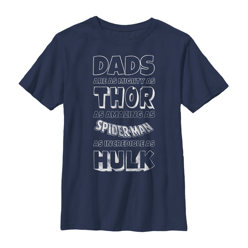 Boy's Marvel Father's Day Avengers Dad Traits T-Shirt