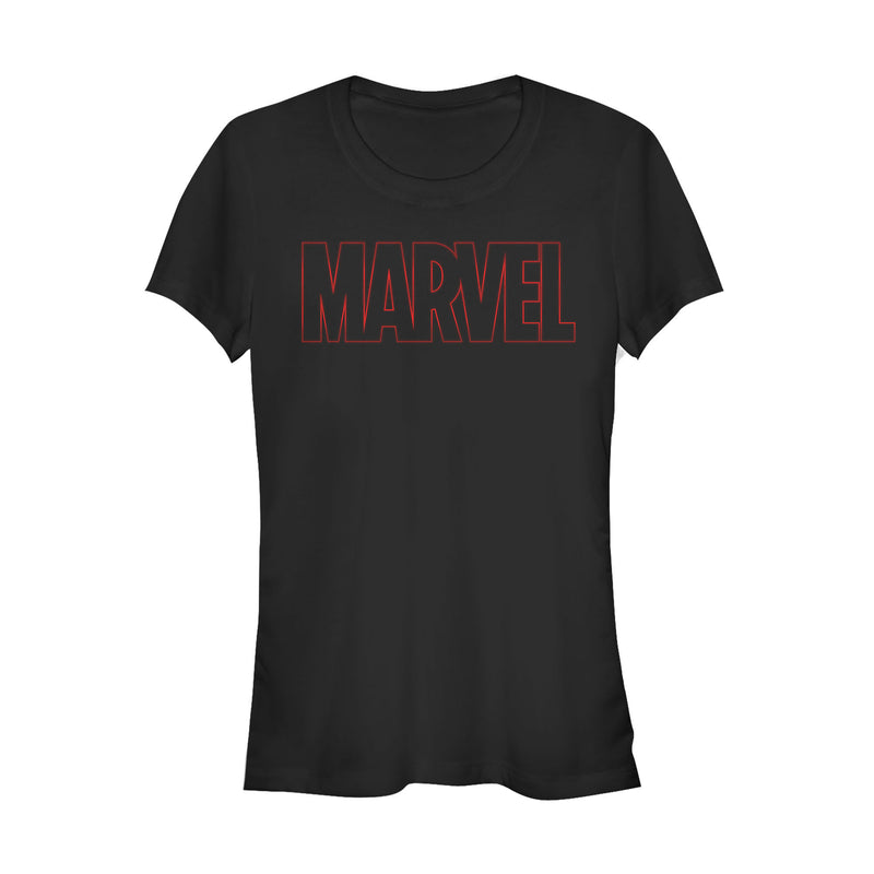 Junior's Marvel Classic Outline Logo T-Shirt