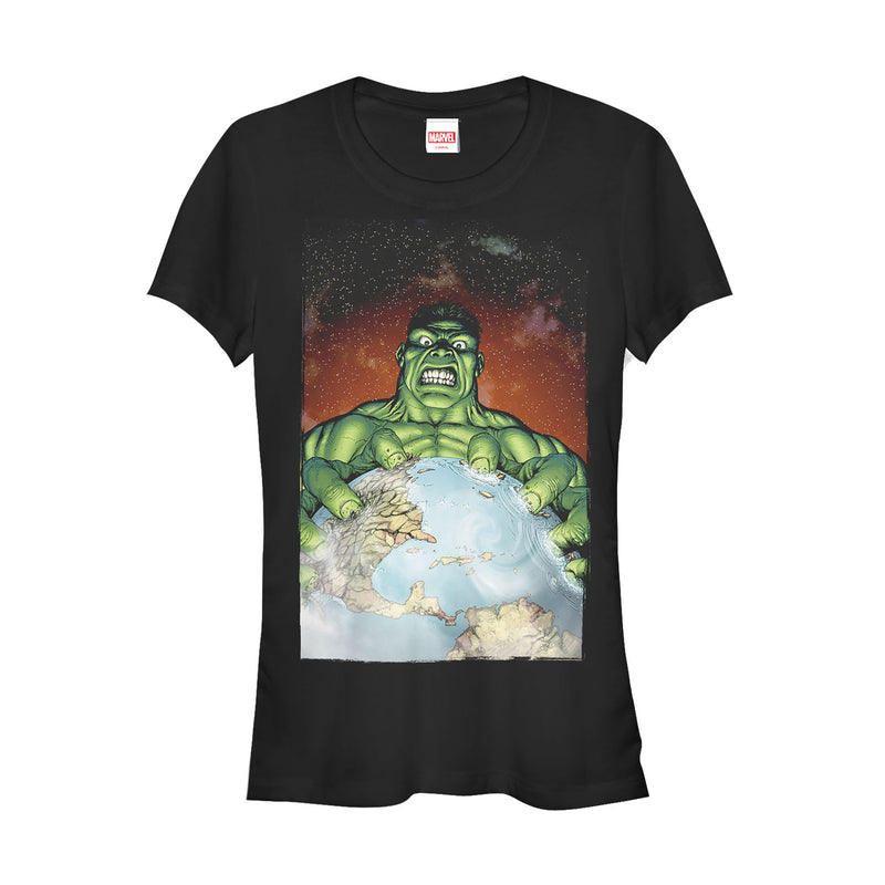 Junior's Marvel Hulk Earth Stress Ball T-Shirt