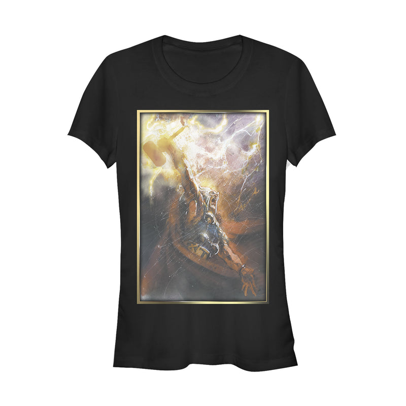 Junior's Marvel Thor Lightning Frame T-Shirt