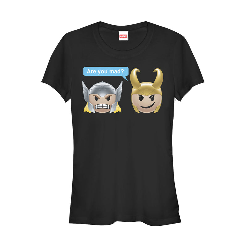 Junior's Marvel Thor Loki Mad Emoji T-Shirt