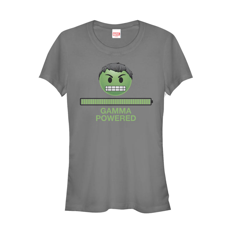 Junior's Marvel Hulk Gamma Powered Emoji T-Shirt