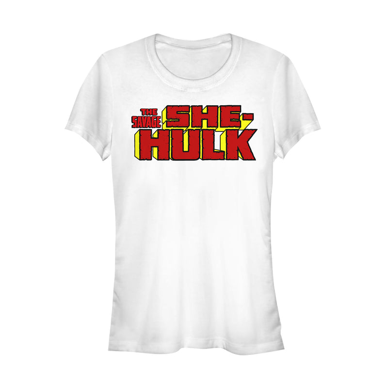 Junior's Marvel Classic Savage She-Hulk Title T-Shirt