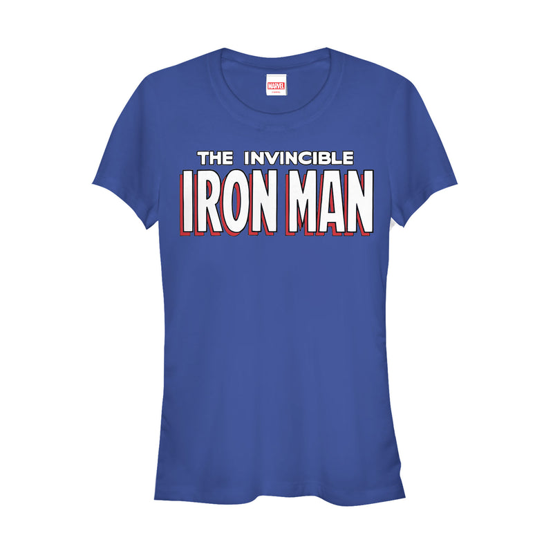 Junior's Marvel Classic Invincible Iron Man Title T-Shirt