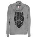 Junior's Marvel Black Panther Ornate Mask Cowl Neck Sweatshirt