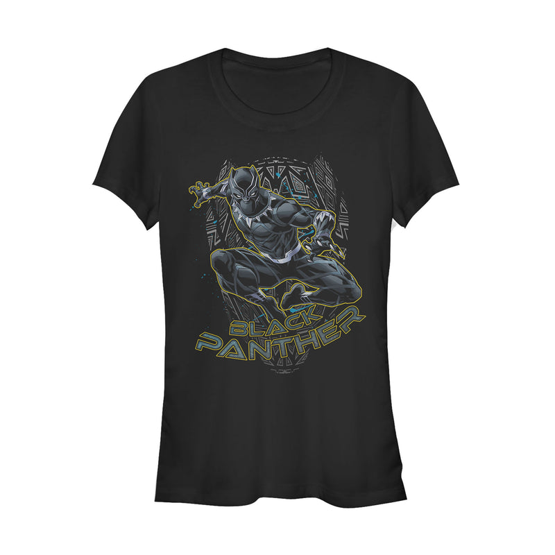 Junior's Marvel Black Panther Mask Outline T-Shirt