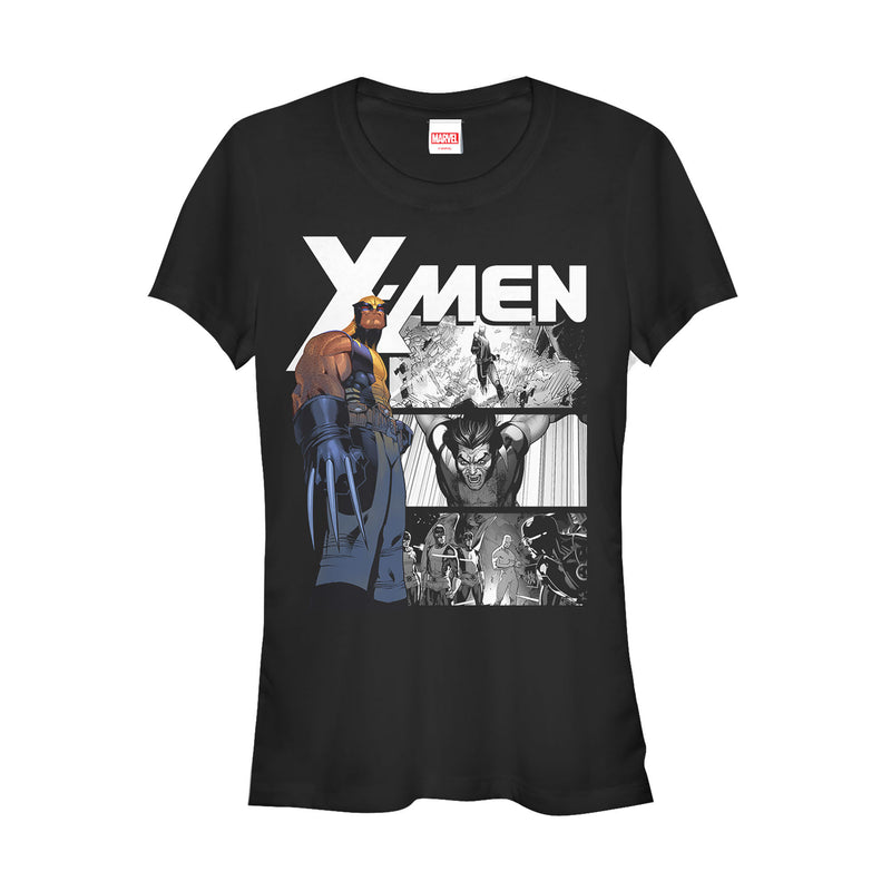 Junior's Marvel X-Men Wolverine Panels T-Shirt