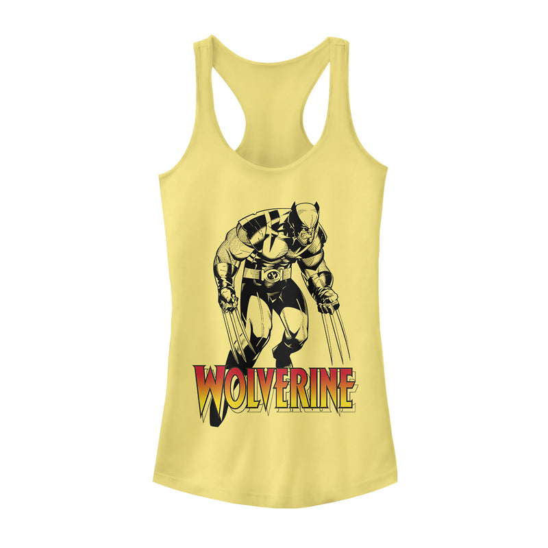 Junior's Marvel X-Men Wolverine Grayscale Racerback Tank Top