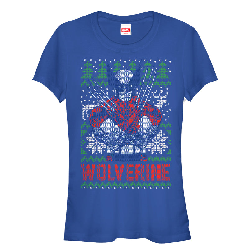 Junior's Marvel Ugly Christmas X-Men Wolverine T-Shirt