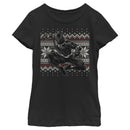 Girl's Marvel Black Panther Knit Pattern Print T-Shirt