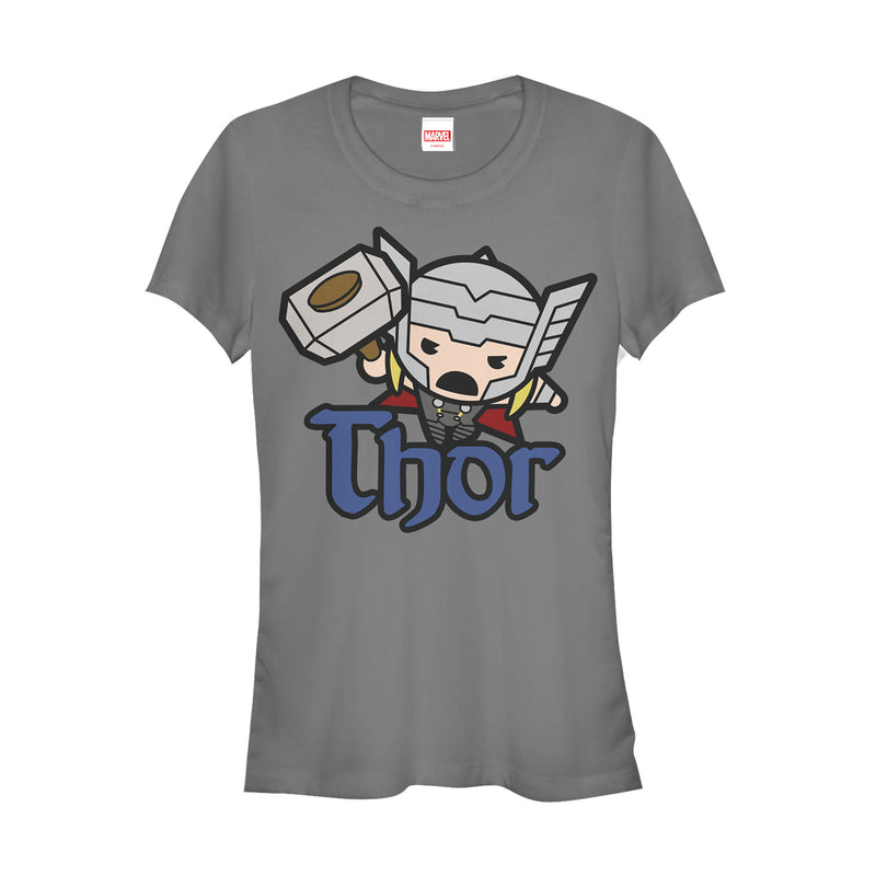 Junior's Marvel Cartoon Kawaii Thor T-Shirt